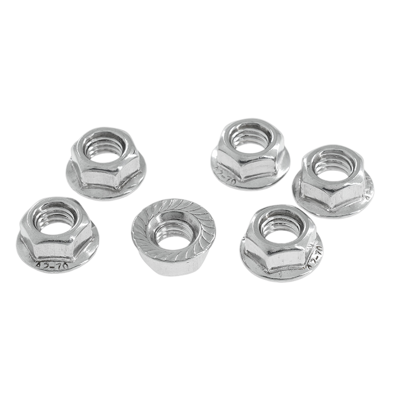 Direct Sale Fastener Serrated Knurled Stainless Steel 304 316 Hex Flange Nut