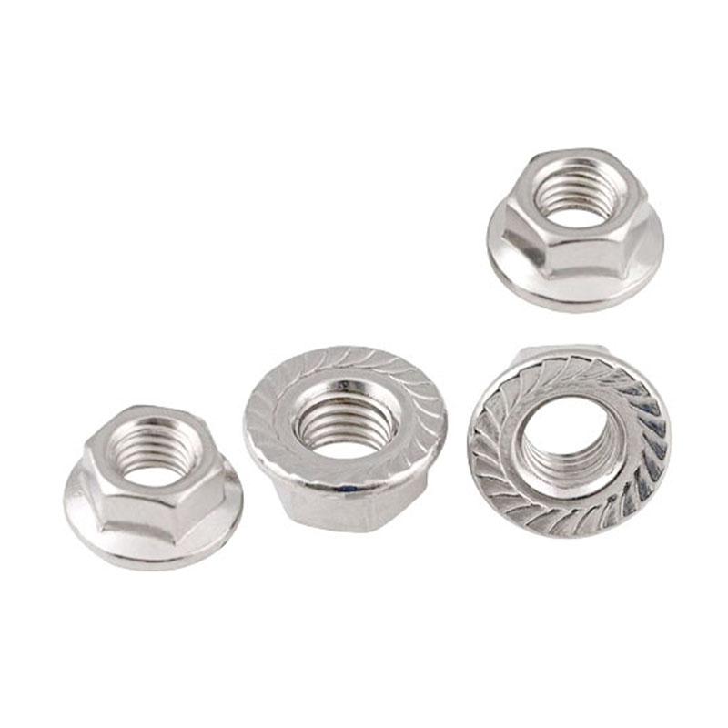 Direct Sale Fastener Serrated Knurled Stainless Steel 304 316 Hex Flange Nut